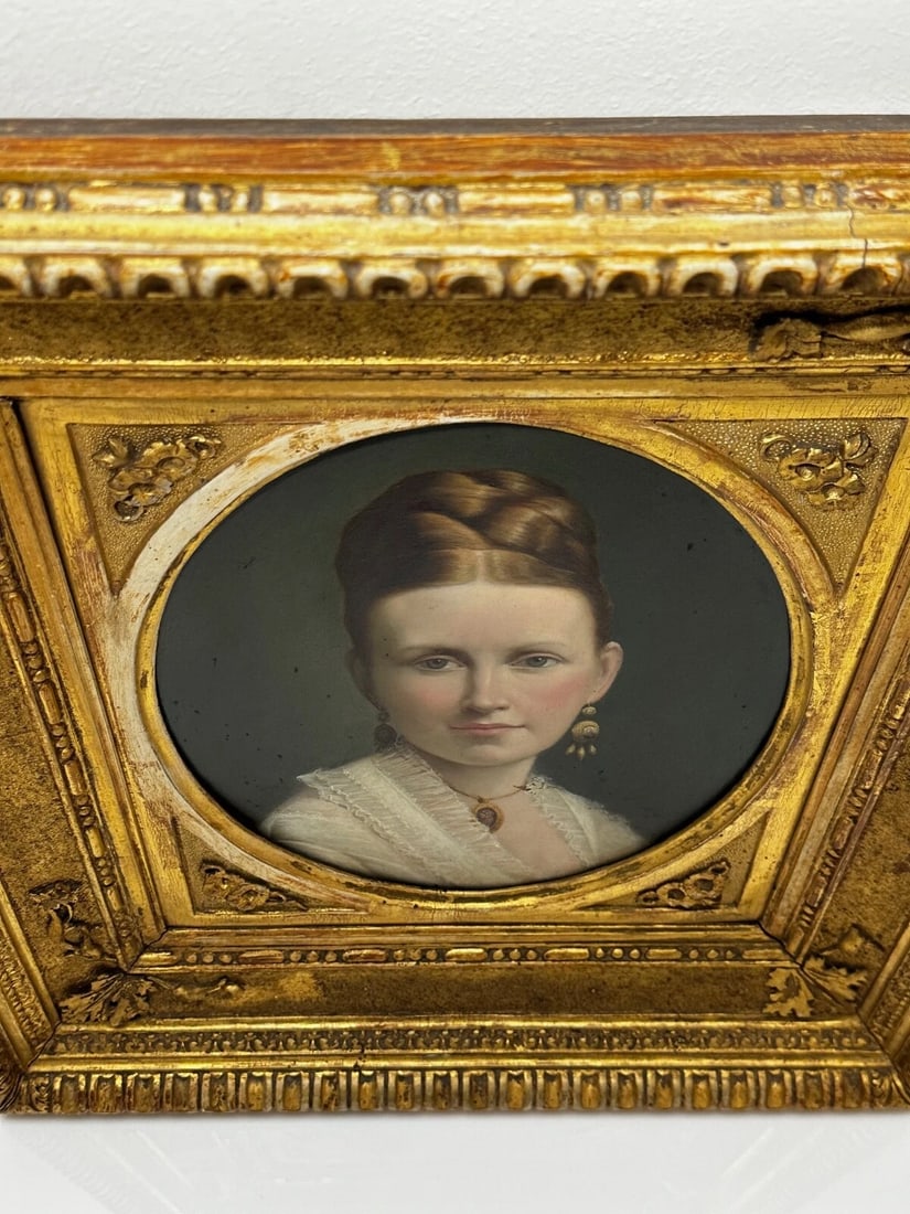 Victorian 19th Century Oil Painting Portrait Young Dutch Hague Lady Nobility - 9