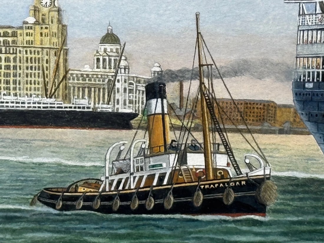 Sisters of the Mersey RMS Lusitania & RMS Mauretania Marine Masterpiece Painting - 11