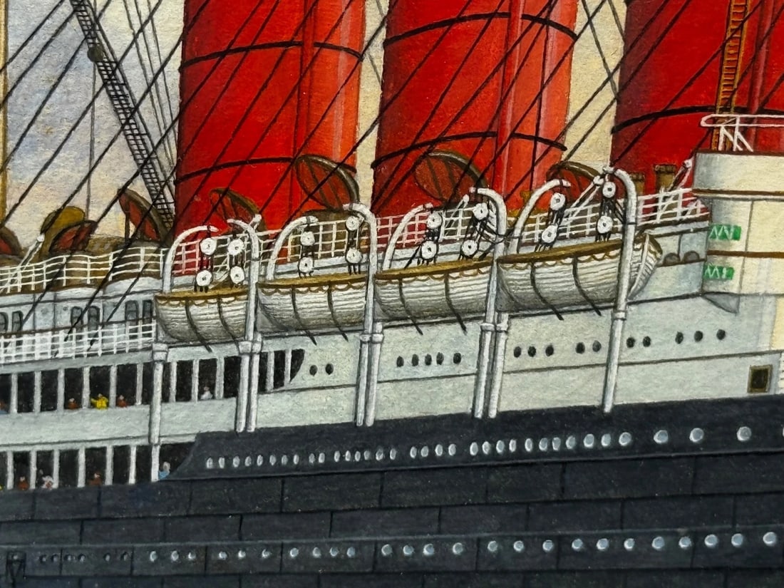 Sisters of the Mersey RMS Lusitania & RMS Mauretania Marine Masterpiece Painting - 12