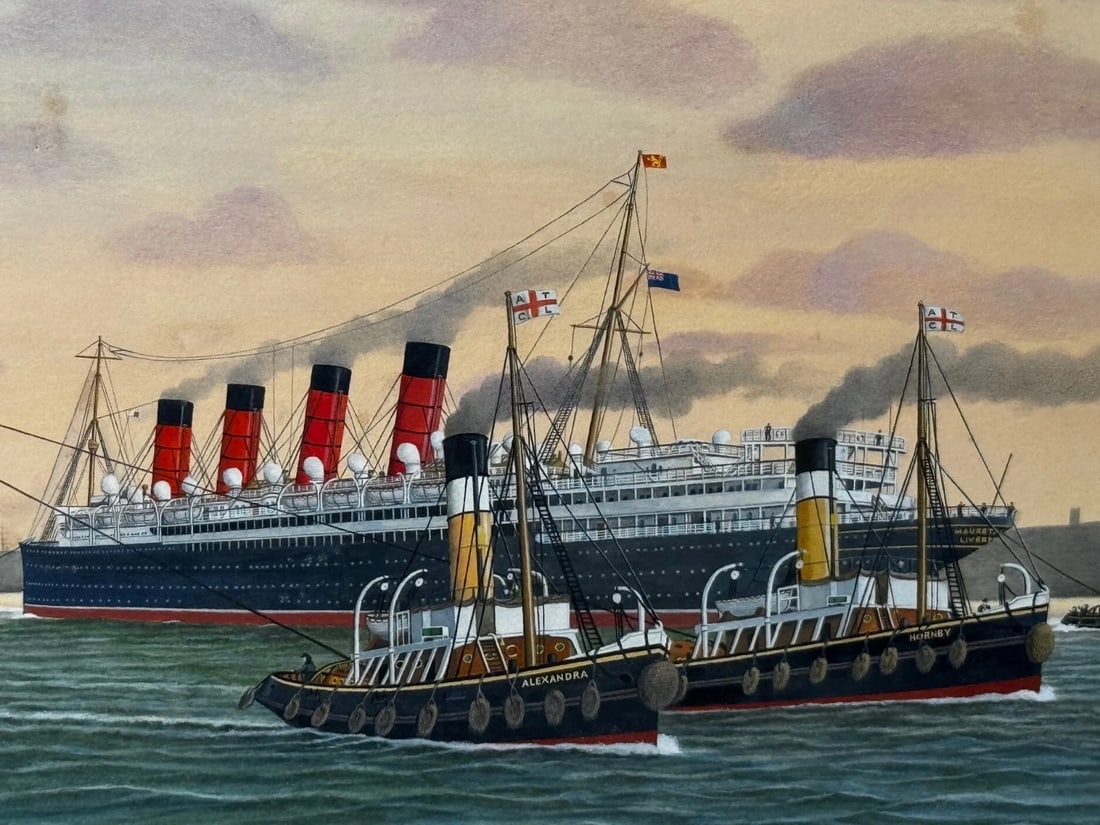 Sisters of the Mersey RMS Lusitania & RMS Mauretania Marine Masterpiece Painting - 17