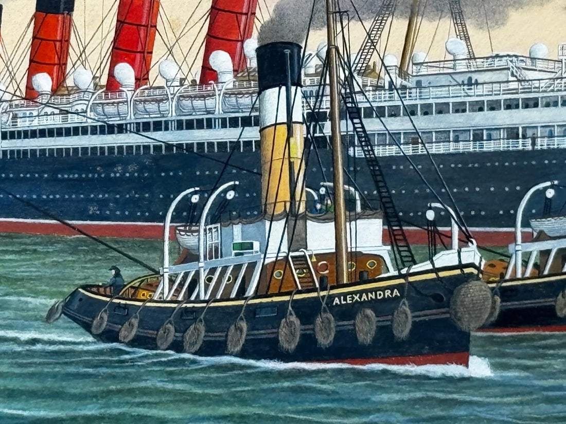 Sisters of the Mersey RMS Lusitania & RMS Mauretania Marine Masterpiece Painting - 19