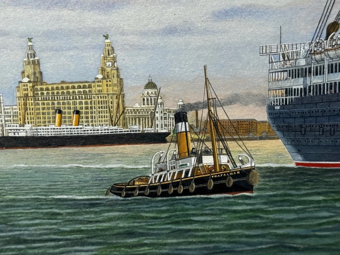 Sisters of the Mersey RMS Lusitania & RMS Mauretania Marine Masterpiece Painting - 9