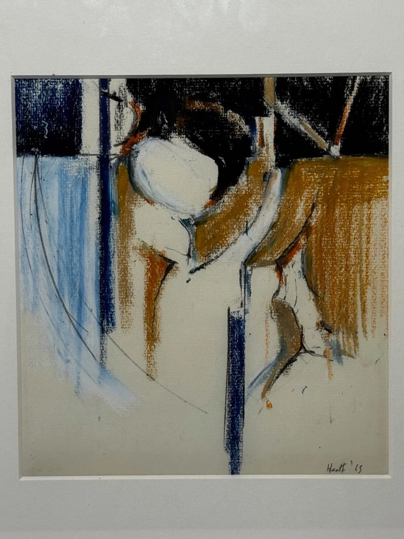 Abstract Painting Form In Motion Masterpiece By Adrian Heath C1965 Framed - 4