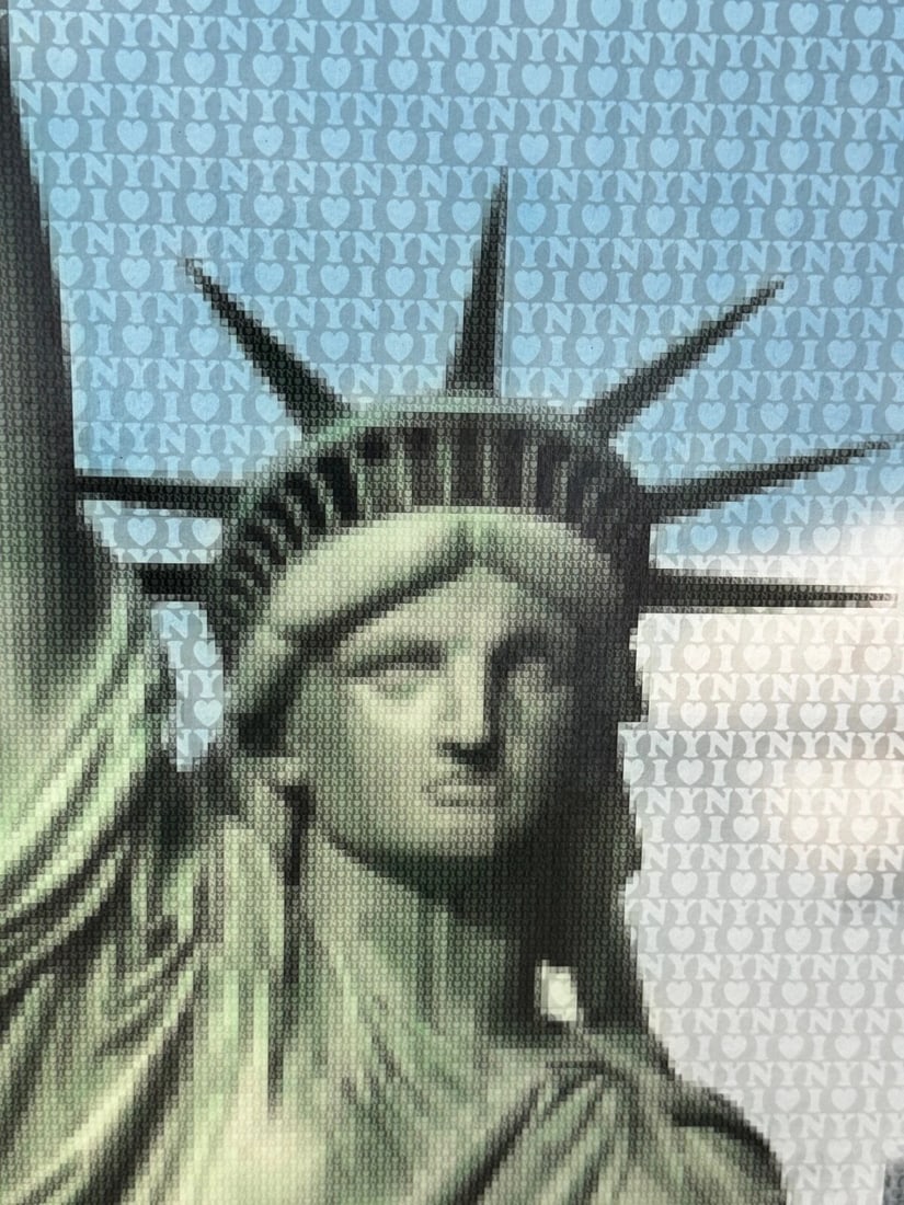 Huge Contemporary Nostalgic Painting New York Neoclassical Statue Liberty - 19