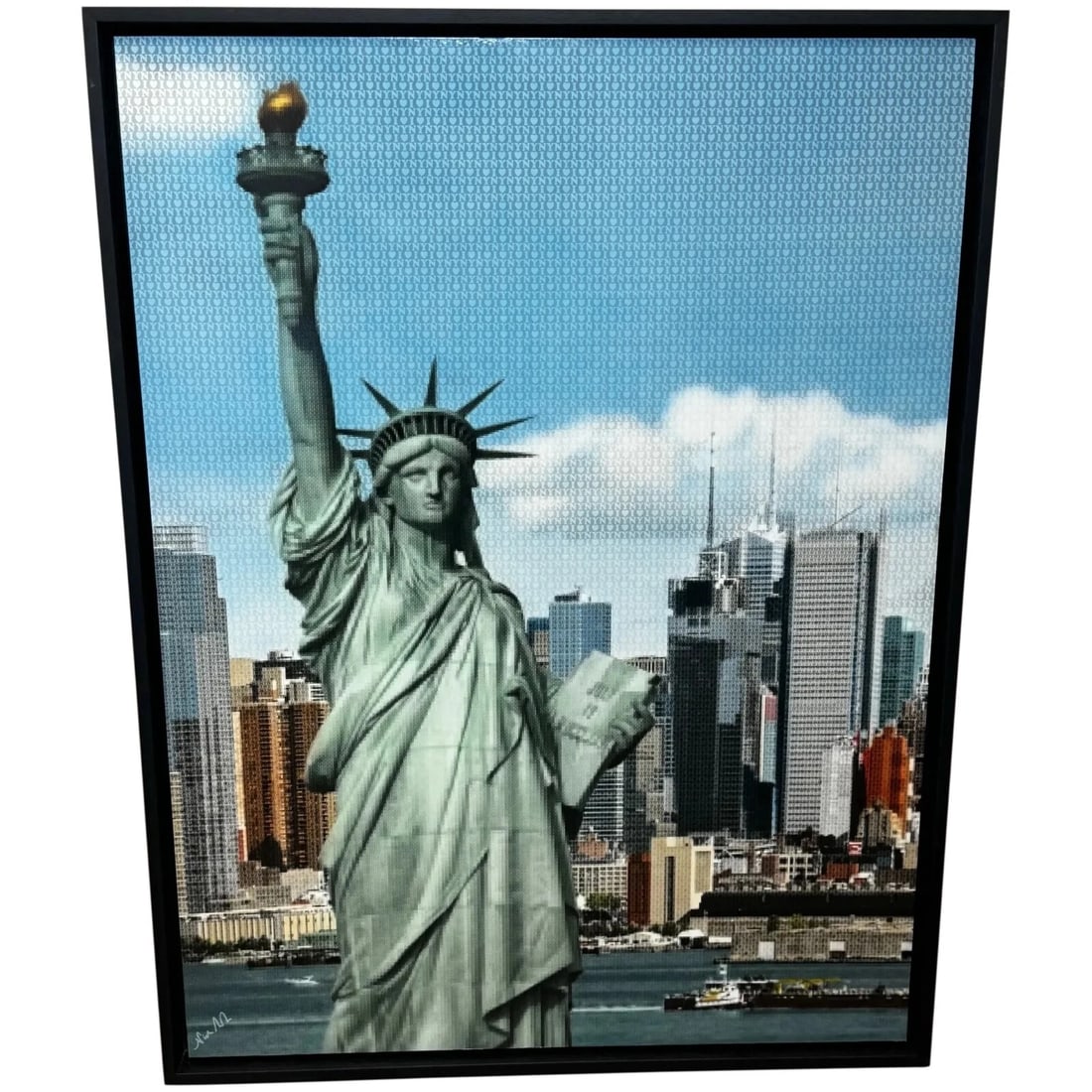 Huge Contemporary Nostalgic Painting New York Neoclassical Statue Liberty (1 of 20)