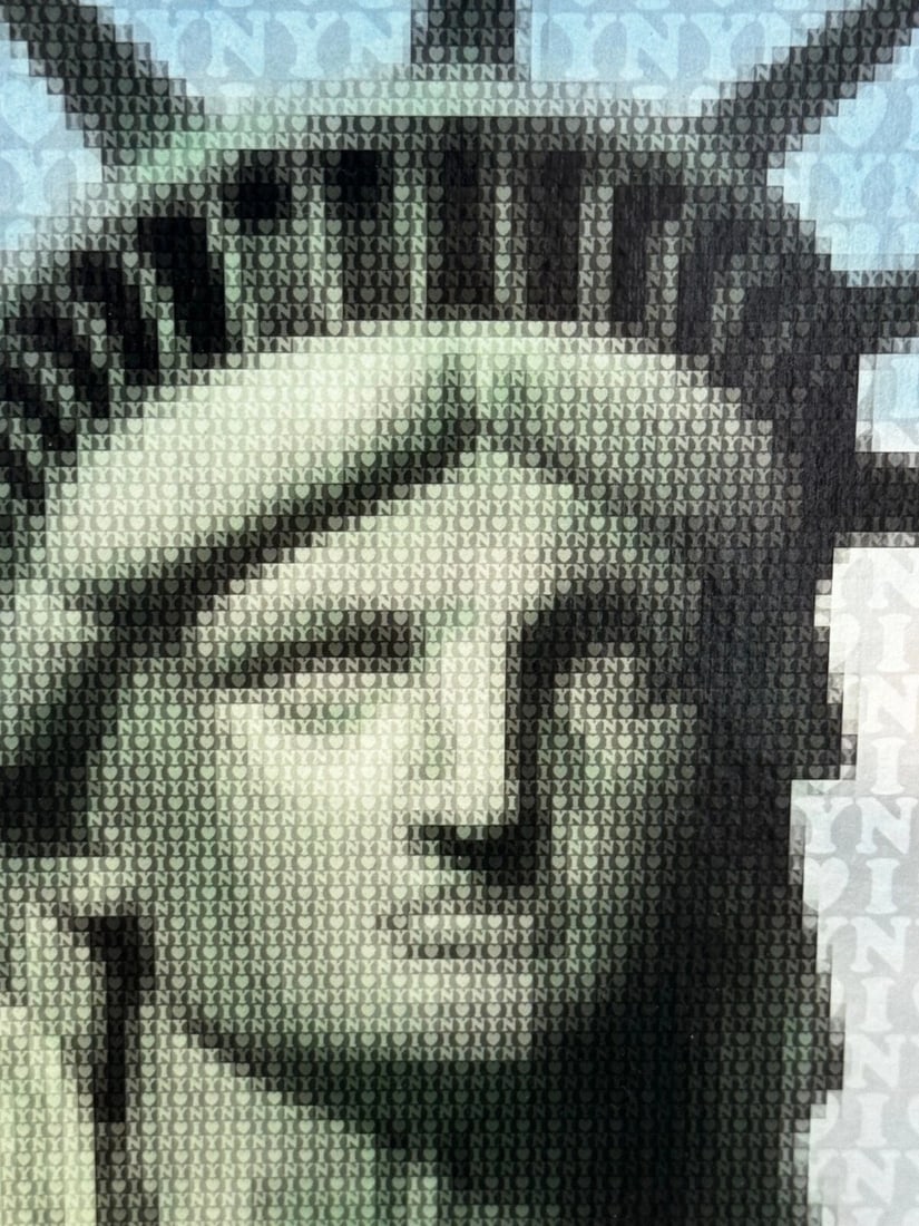 Huge Contemporary Nostalgic Painting New York Neoclassical Statue Liberty - 20