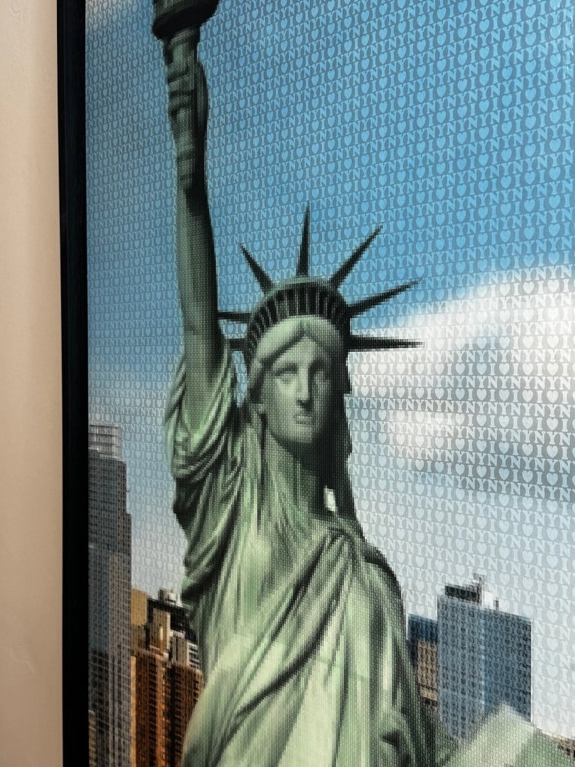 Huge Contemporary Nostalgic Painting New York Neoclassical Statue Liberty - 4