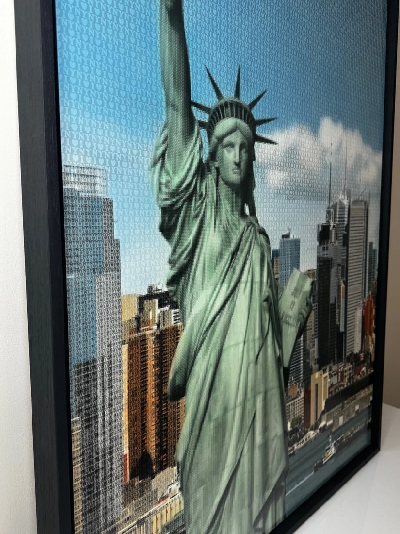 Huge Contemporary Nostalgic Painting New York Neoclassical Statue Liberty - 5