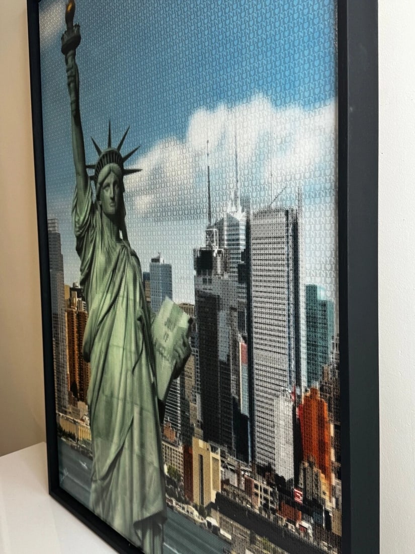 Huge Contemporary Nostalgic Painting New York Neoclassical Statue Liberty - 6