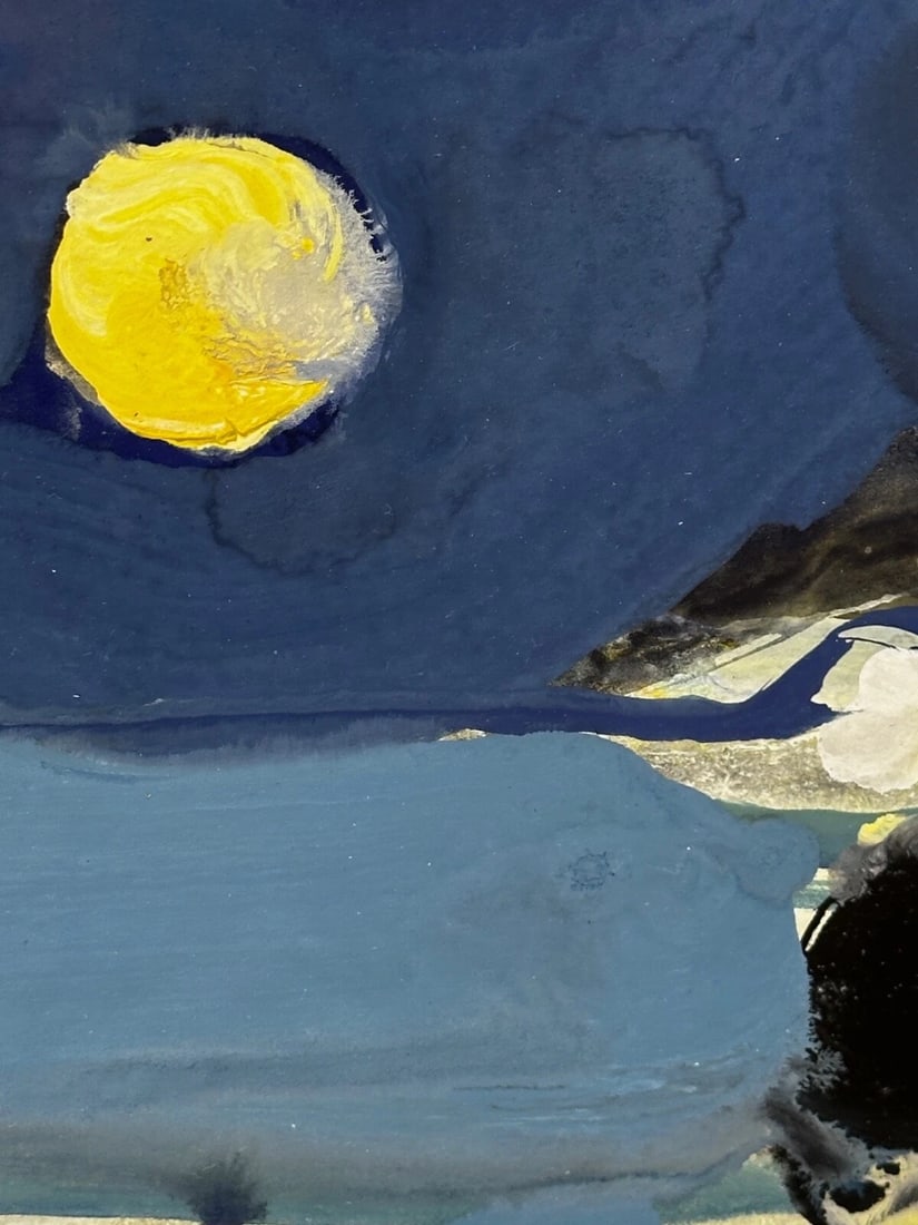Painting Illuminated Moonlight Seaside Night Beach By James Downie Robertson RSA - 15