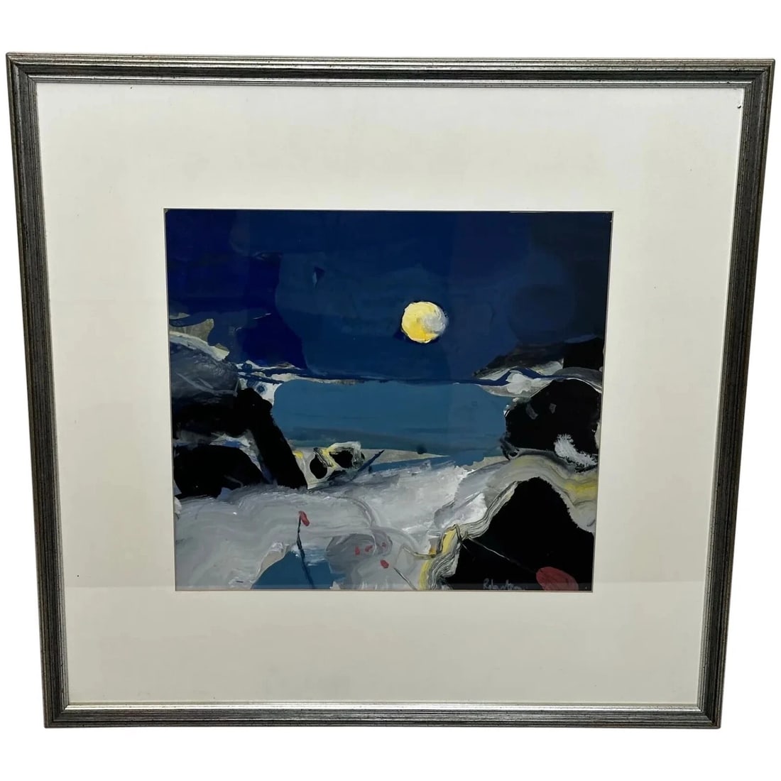 Painting Illuminated Moonlight Seaside Night Beach By James Downie Robertson RSA (1 of 20)