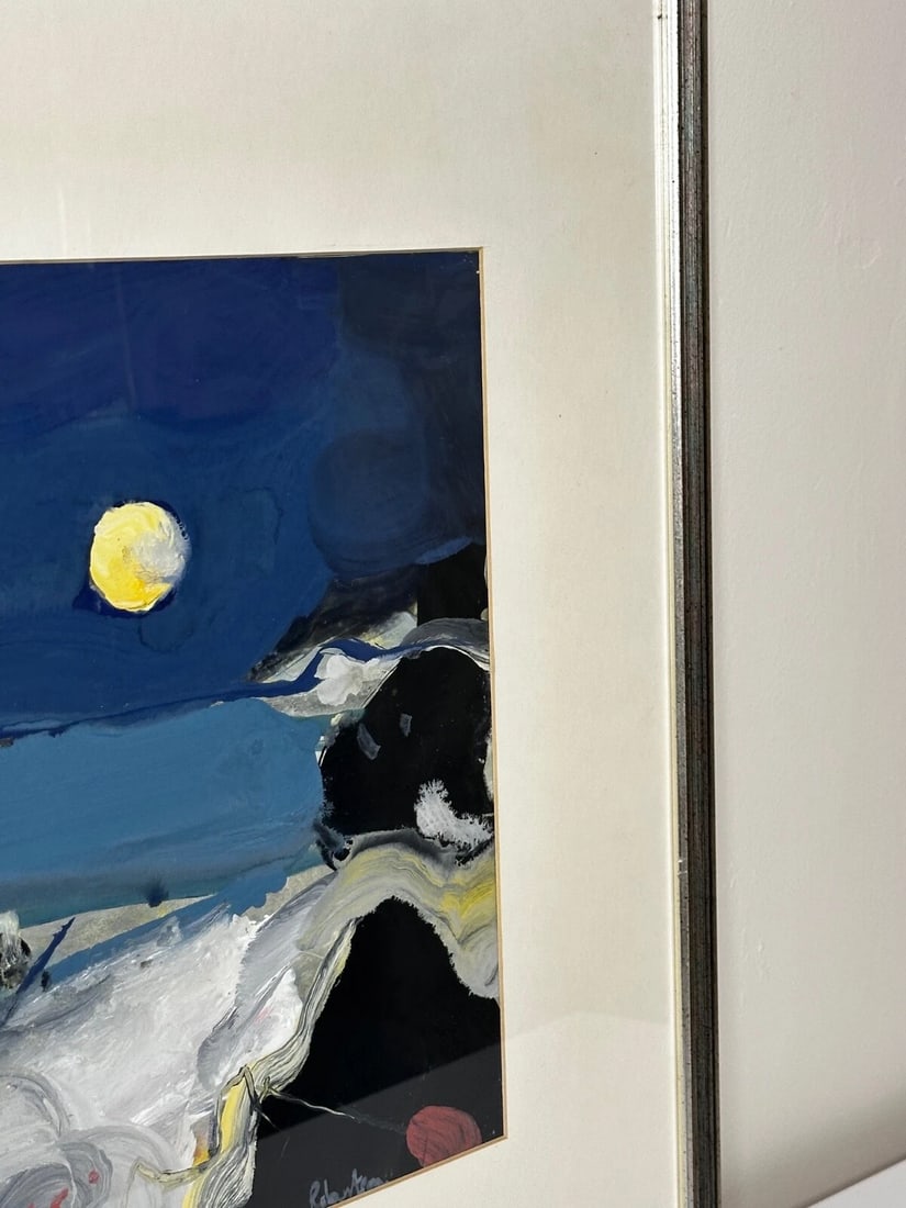 Painting Illuminated Moonlight Seaside Night Beach By James Downie Robertson RSA - 3
