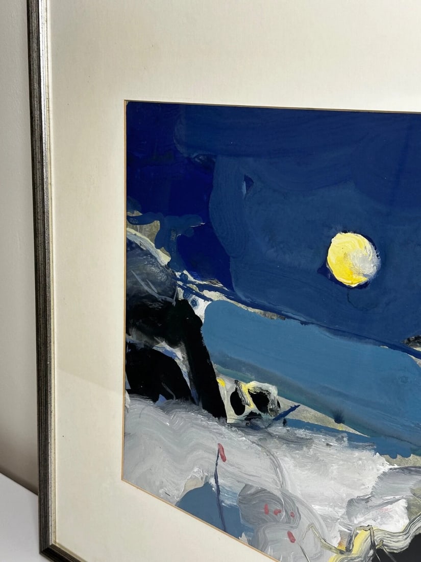 Painting Illuminated Moonlight Seaside Night Beach By James Downie Robertson RSA - 4