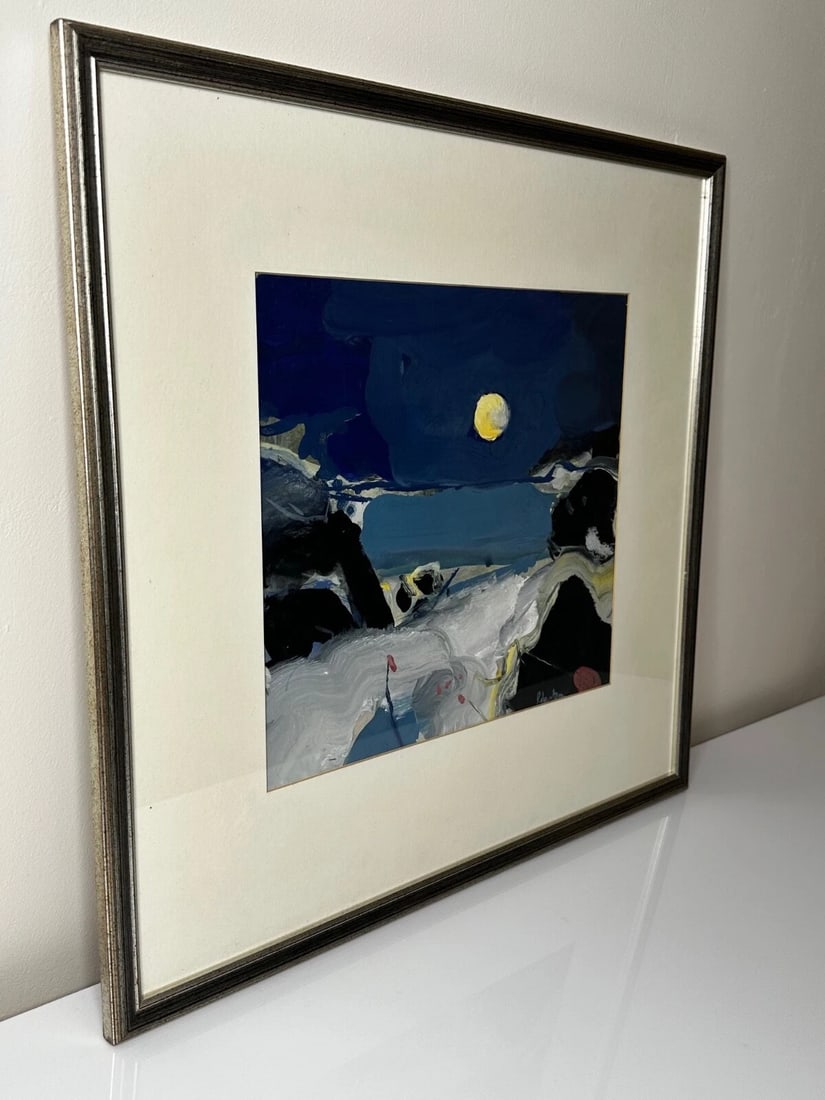 Painting Illuminated Moonlight Seaside Night Beach By James Downie Robertson RSA - 7