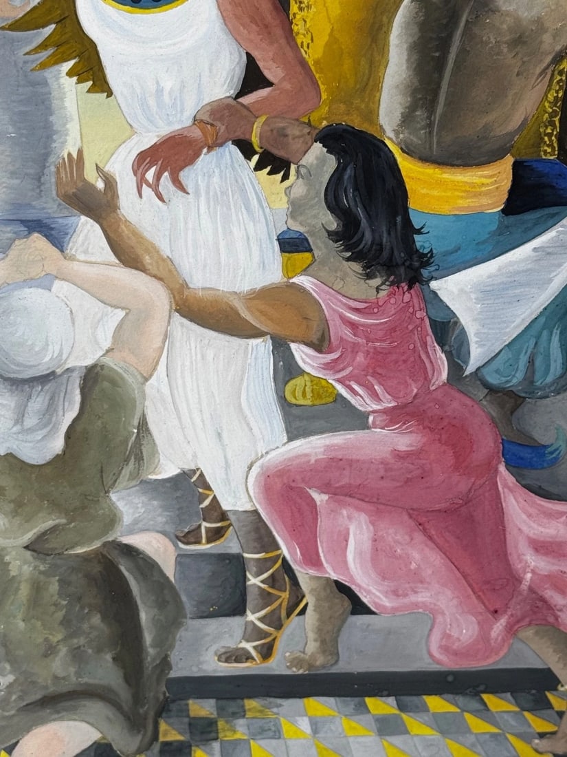Surrealism Painting Death of Cleopatra by Wenda Jerrum c1960 Egyptian Mythology - 11
