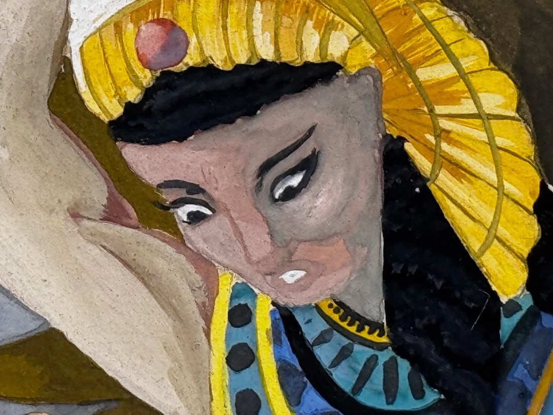 Surrealism Painting Death of Cleopatra by Wenda Jerrum c1960 Egyptian Mythology - 17