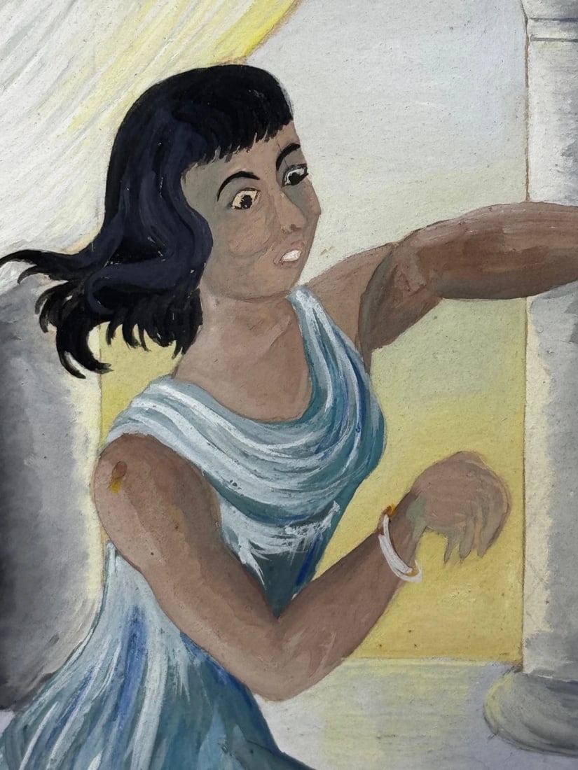 Surrealism Painting Death of Cleopatra by Wenda Jerrum c1960 Egyptian Mythology - 20