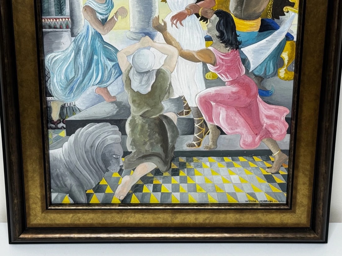 Surrealism Painting Death of Cleopatra by Wenda Jerrum c1960 Egyptian Mythology - 3