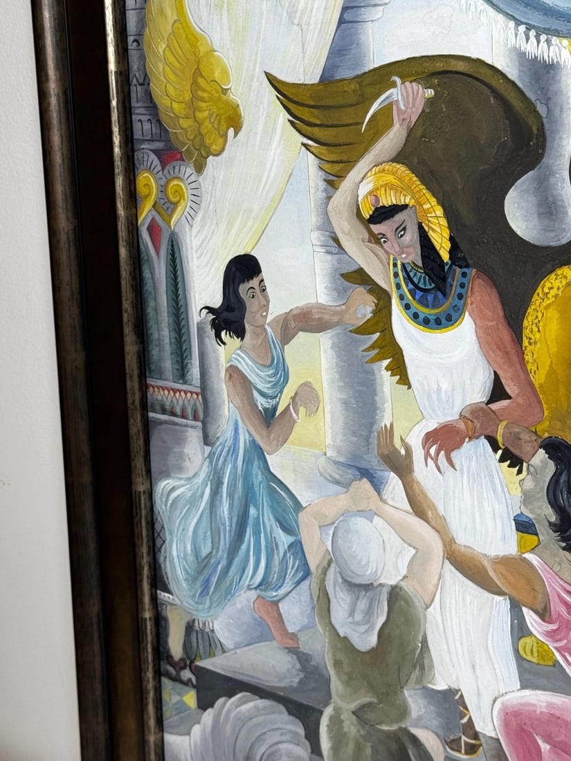Surrealism Painting Death of Cleopatra by Wenda Jerrum c1960 Egyptian Mythology - 7