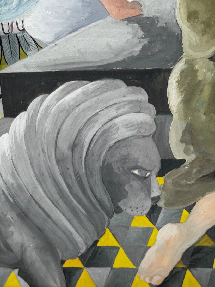 Surrealism Painting Death of Cleopatra by Wenda Jerrum c1960 Egyptian Mythology - 8