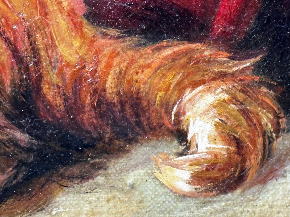 Oil Painting Kitten Patience Hunting Fly By Francisco José Domingo y Marqués - 11