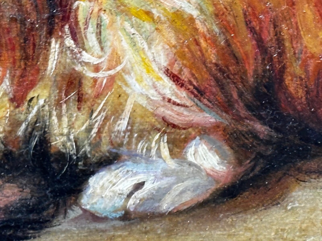 Oil Painting Kitten Patience Hunting Fly By Francisco José Domingo y Marqués - 12