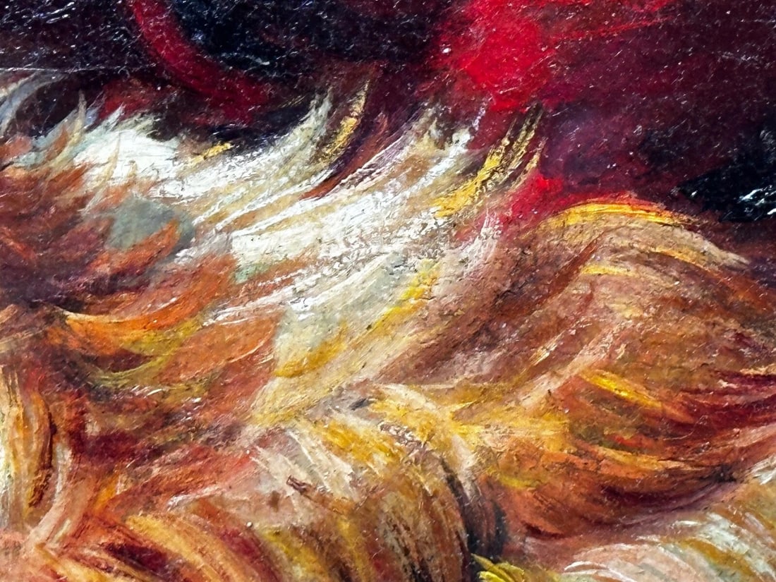 Oil Painting Kitten Patience Hunting Fly By Francisco José Domingo y Marqués - 13
