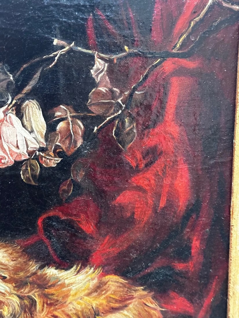 Oil Painting Kitten Patience Hunting Fly By Francisco José Domingo y Marqués - 17