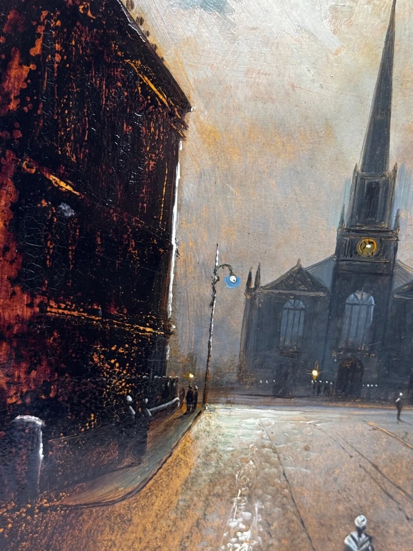 Painting Trinity Church Liverpool In Moonlight By Walter Meegan Grimshaw Protégé - 13