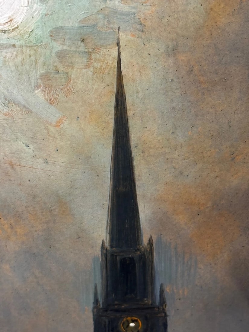 Painting Trinity Church Liverpool In Moonlight By Walter Meegan Grimshaw Protégé - 18