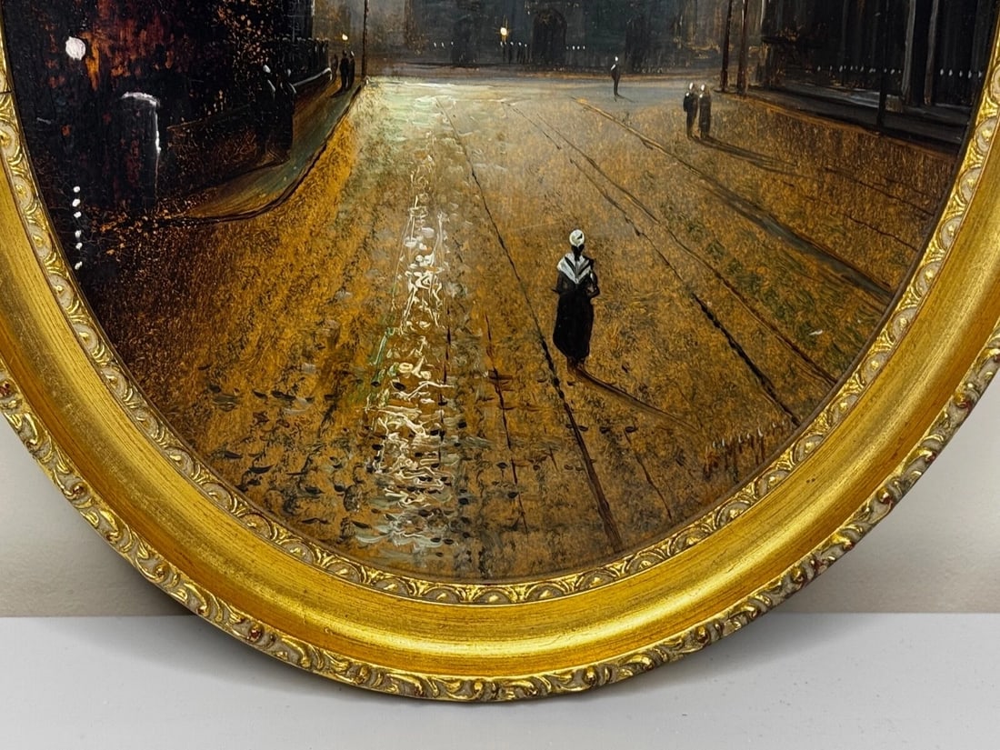 Painting Trinity Church Liverpool In Moonlight By Walter Meegan Grimshaw Protégé - 3