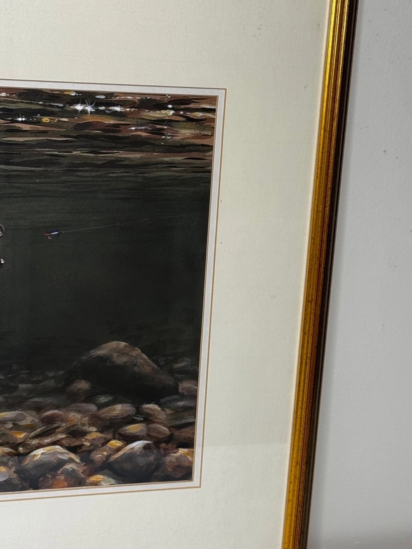 Sporting Painting Sea Trout Nearly Hooked The Silver Zulu Fly By Roger McPhail - 7