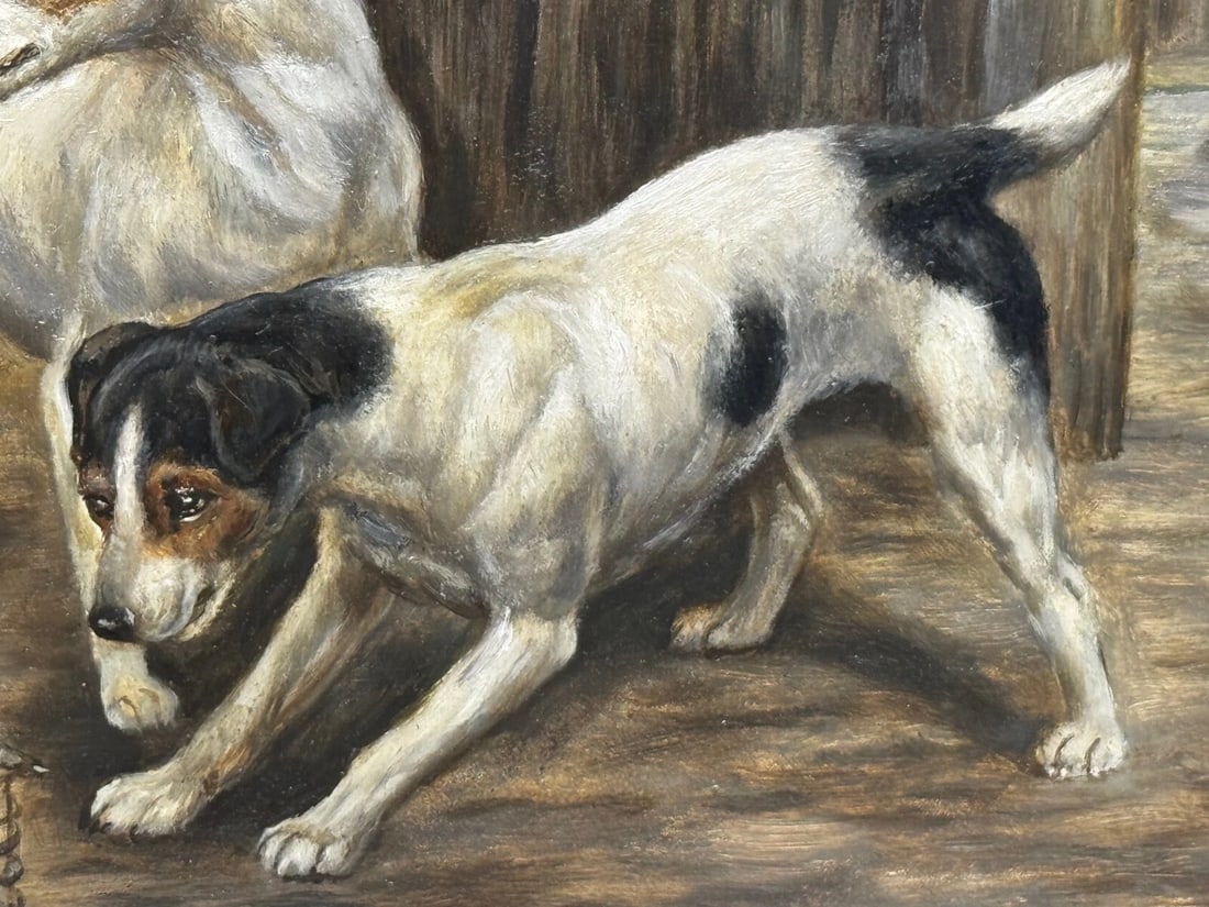 Victorian Masterpiece Rat Trapped Jack Russell Terriers Guarding C1880 - 13