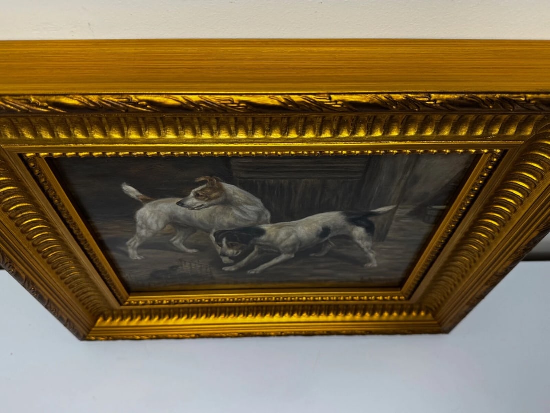 Victorian Masterpiece Rat Trapped Jack Russell Terriers Guarding C1880 - 8