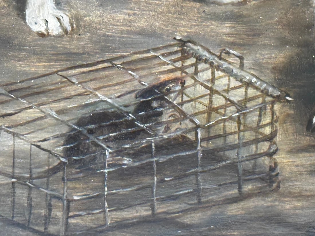 Victorian Masterpiece Rat Trapped Jack Russell Terriers Guarding C1880 - 9