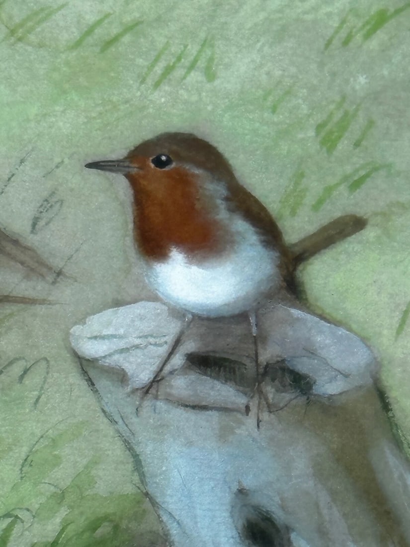 A Winter Gathering Robin & Mixed British Songbirds Manner of Archibald Thorburn - 8
