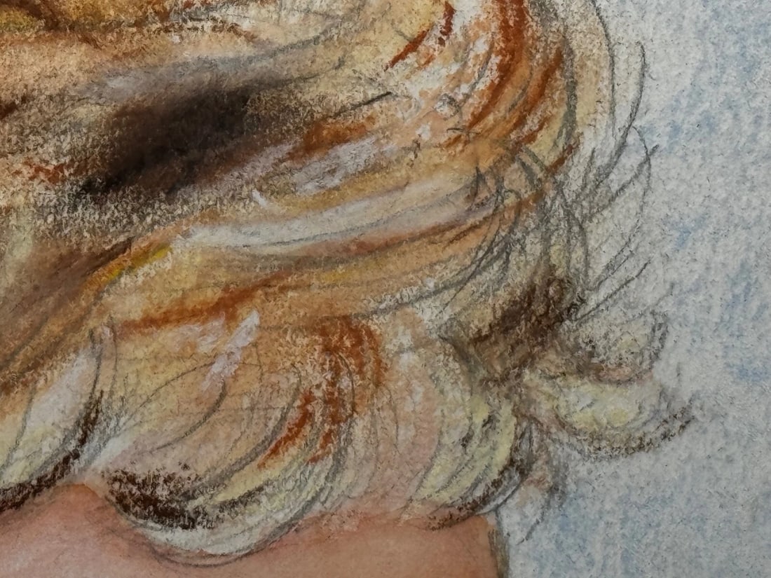 British Royalty Princess Diana Fashion Icon 1992 Spring Cairo Portrait Pastel - 16