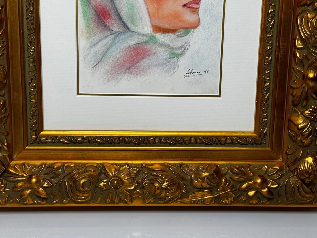 British Royalty Princess Diana Fashion Icon 1992 Spring Cairo Portrait Pastel - 4