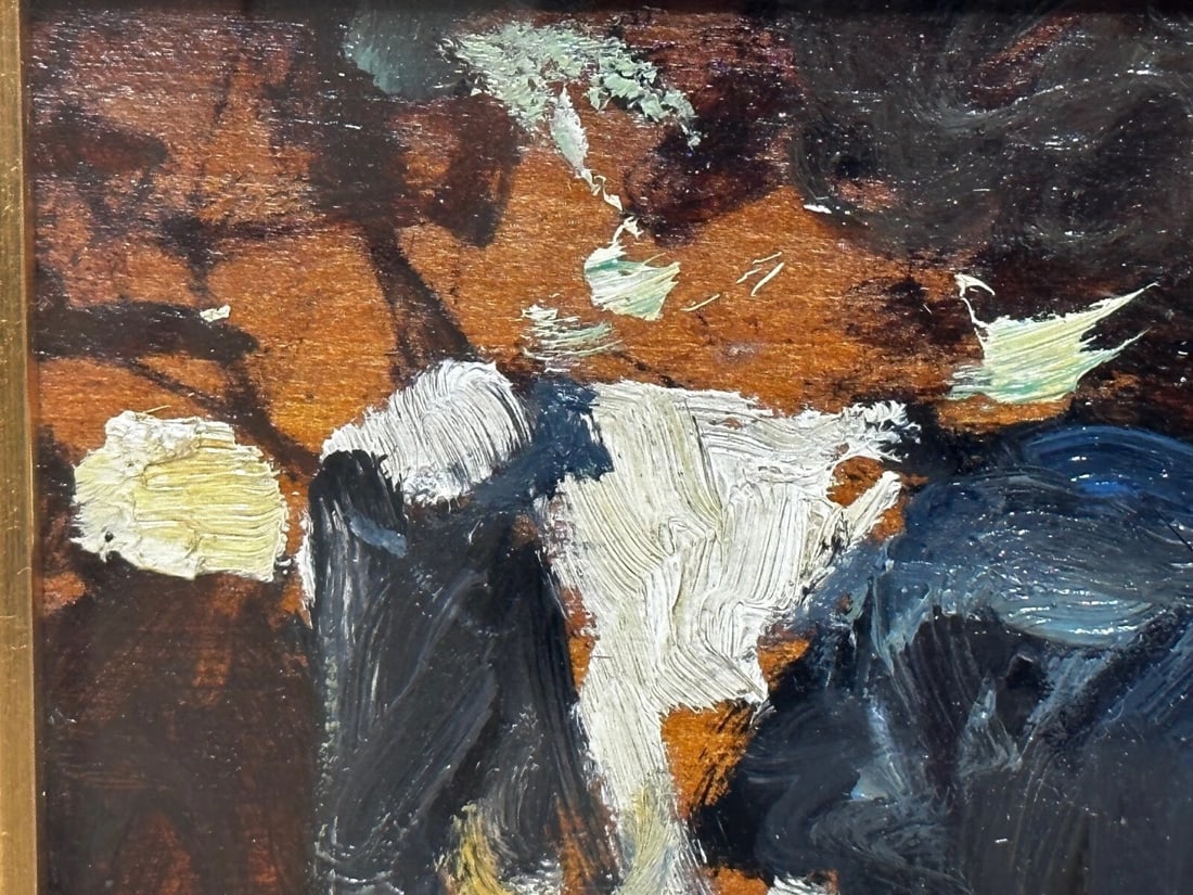 Oil Painting Friesian Cow Grazing c1900's Signed by George Smith RSA Scottish - 11