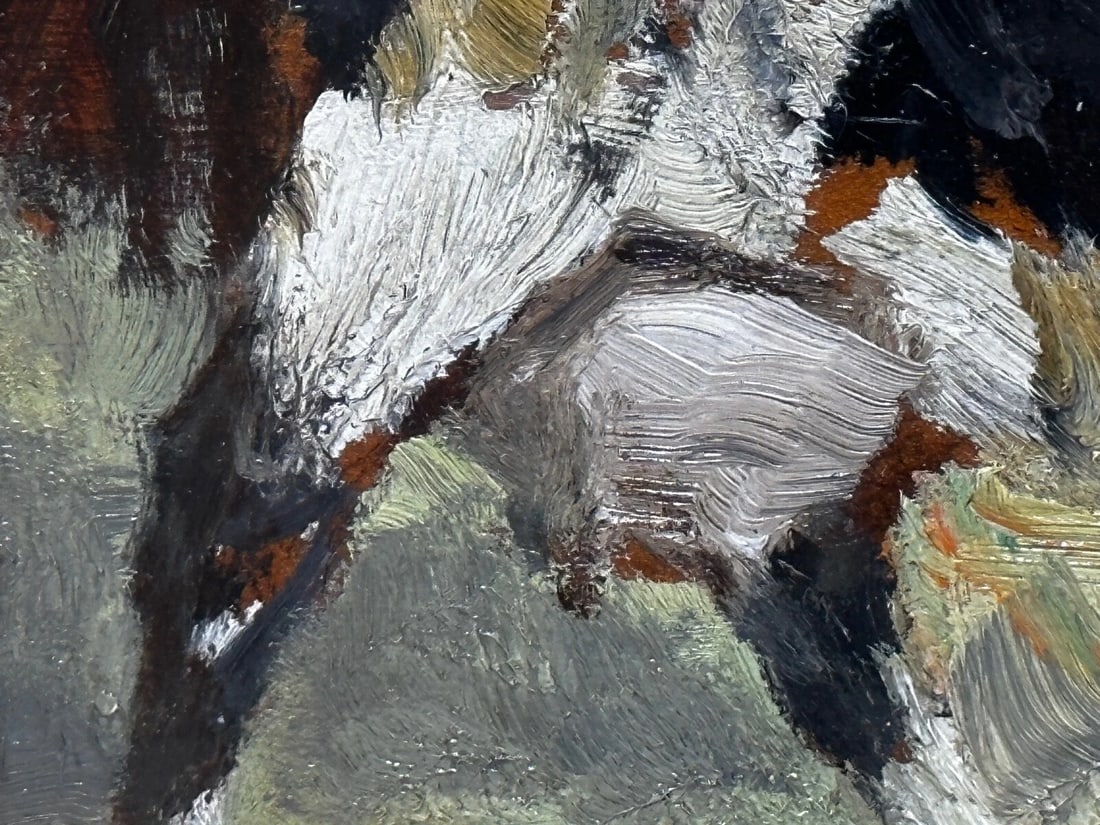 Oil Painting Friesian Cow Grazing c1900's Signed by George Smith RSA Scottish - 18