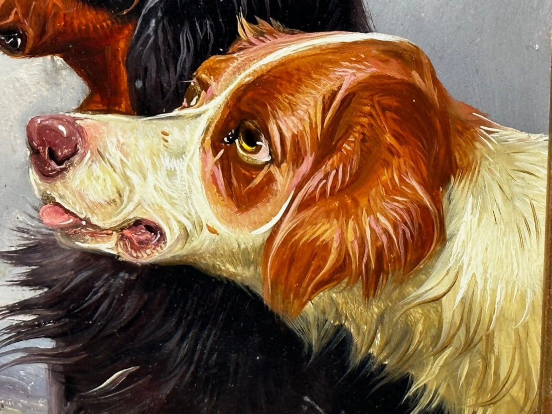 Oil Painting Gordon Setter with Irish Red White Gun Dogs In Scottish Highlands - 3