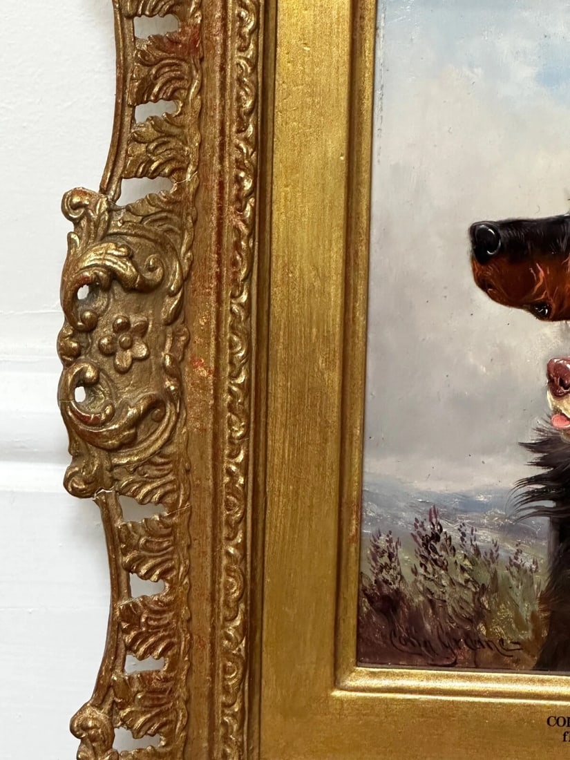 Oil Painting Gordon Setter with Irish Red White Gun Dogs In Scottish Highlands - 6