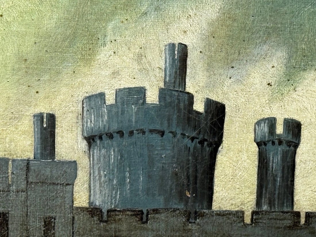 Victorian Oil Painting Architectural Historic Arundel Castle After James Canter - 13
