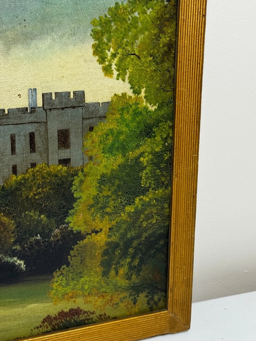 Victorian Oil Painting Architectural Historic Arundel Castle After James Canter - 3