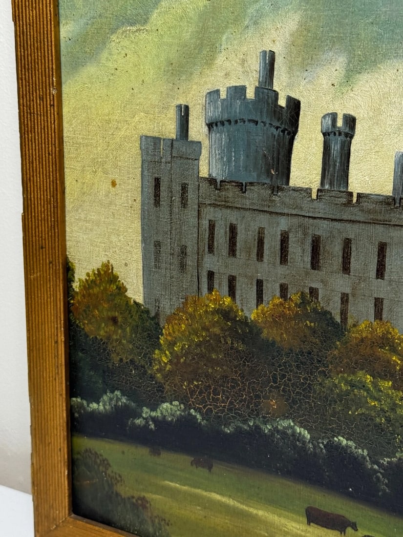 Victorian Oil Painting Architectural Historic Arundel Castle After James Canter - 4