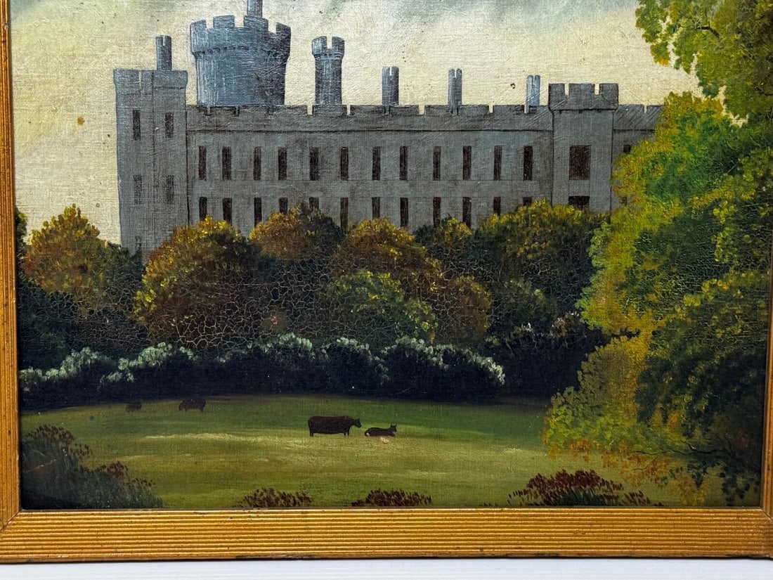 Victorian Oil Painting Architectural Historic Arundel Castle After James Canter - 5