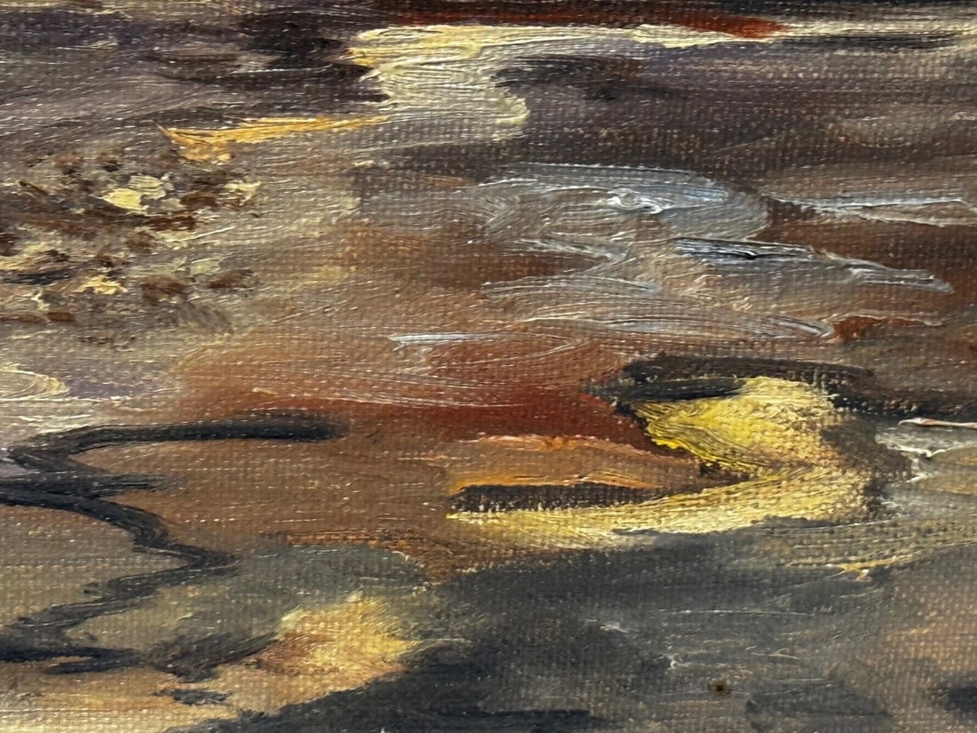 Painting Skein Brent Geese Flying Over Marsh The Fens South Holland Lincolnshire - 20