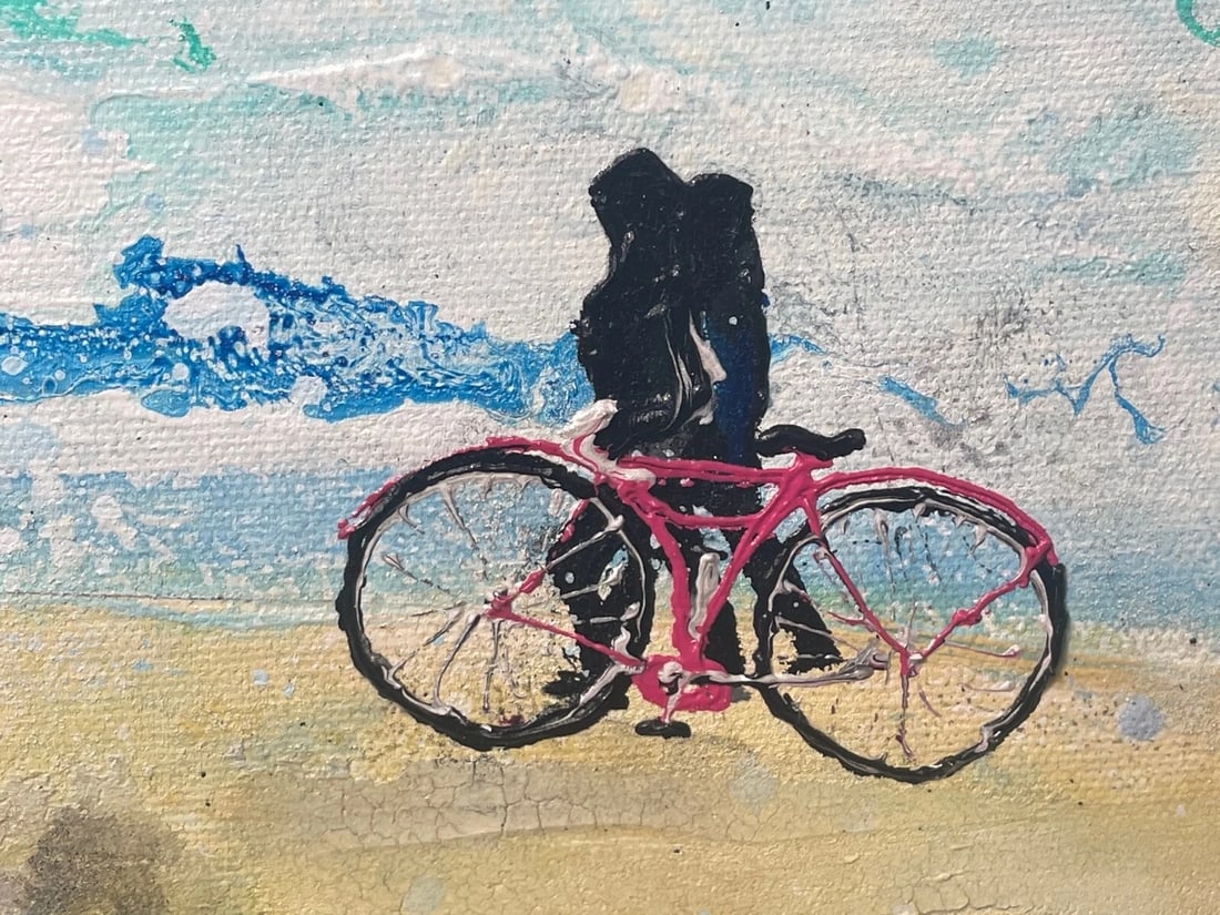 Contemporary Oil Painting Beach Seaside Bournemouth Pier Signed Katharine Dove - 12