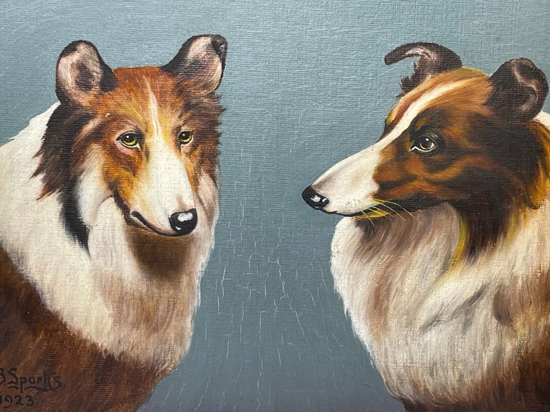 Oil Painting Portrait Scottish Rough Collie Dogs Follower Benedict Angell Hyland - 3