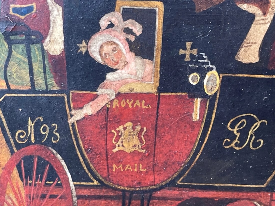 19th Century Oil Painting Royal Mail Carriage With Horses After James Pollard - 6